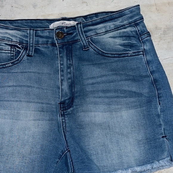 Kancan Jean Shorts stretch high rise distressed frayed style KC11213L | sz 7/27 - Picture 2 of 7